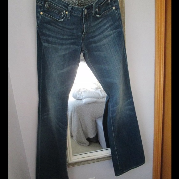 Anoname' Jeans Regular 12 Size 29 Straight Leg slight Flare Logo Pockets Stretch - Picture 1 of 9